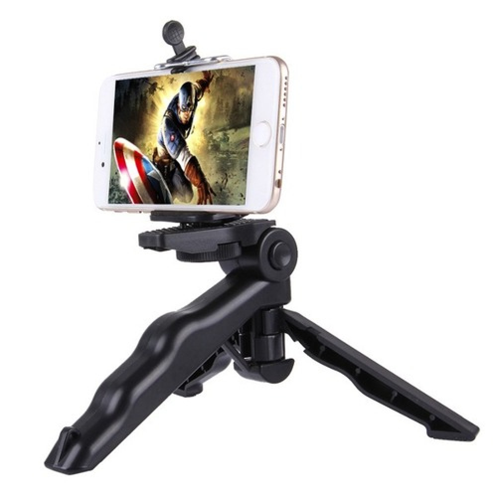 Tripé Dobrável com Parafusos Adaptadores para Go-pro sjcam Xiaomi Yi Action Camera