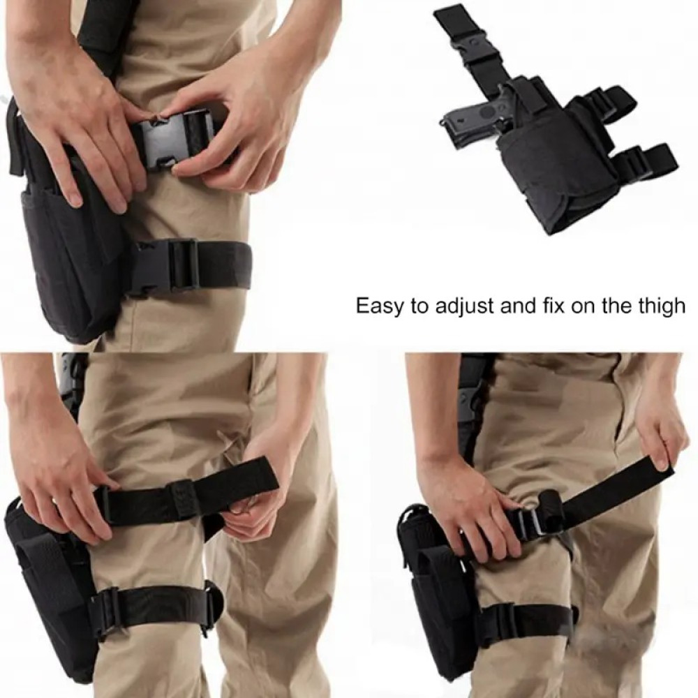 Coldre tático para coxa - bolsa universal para pistola destro com arnês para pernas para todas as armas