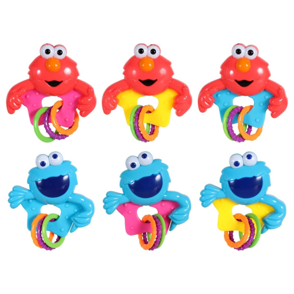CHOCALHO COM MORDEDOR VILA SÉSAMO ELMO - SESAME BEGINNINGS OLHAR DESCRIÇÃO
