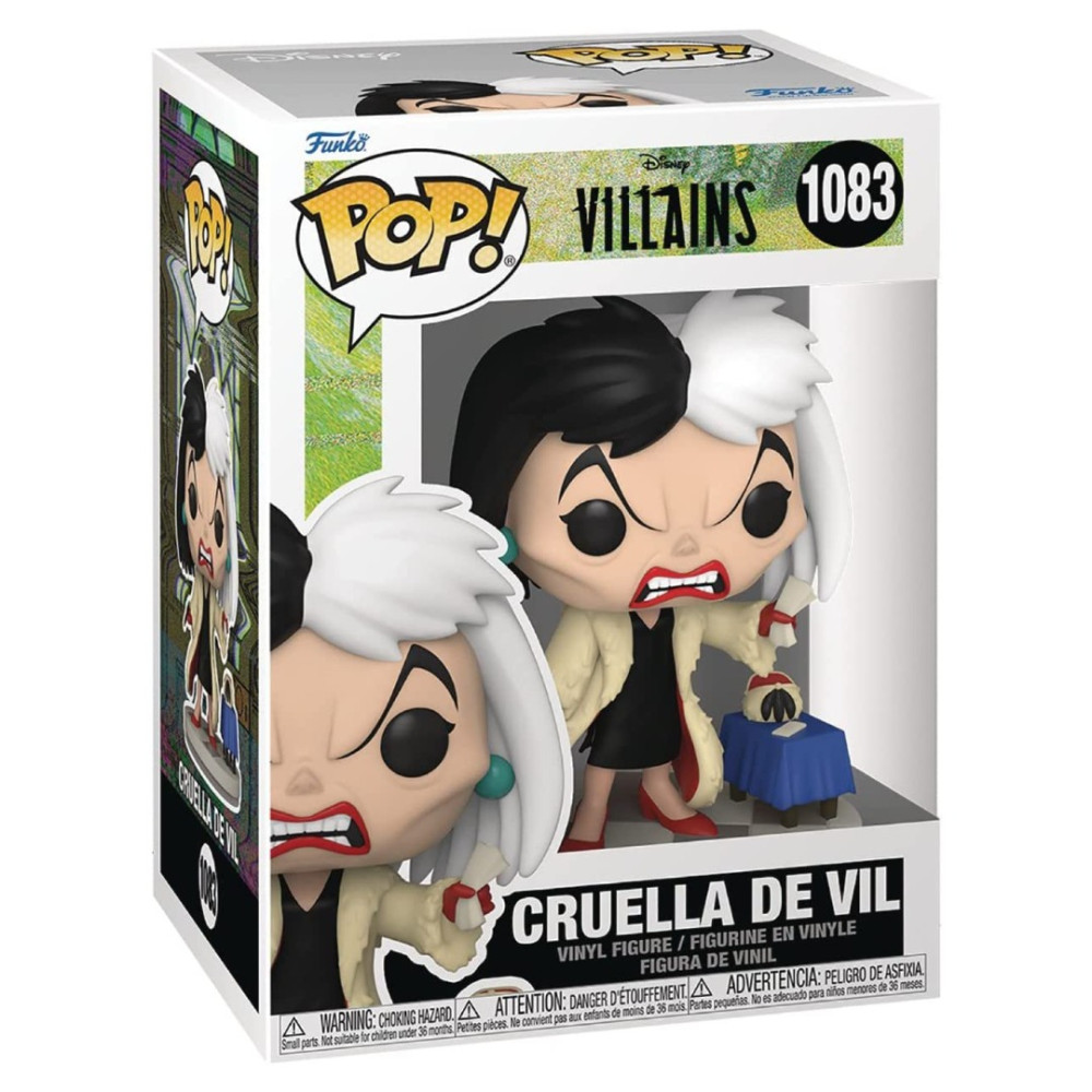 Funko Pop com pacote protetor - Inclui Disney: Villains - Cruella de Vil Pop #1083 