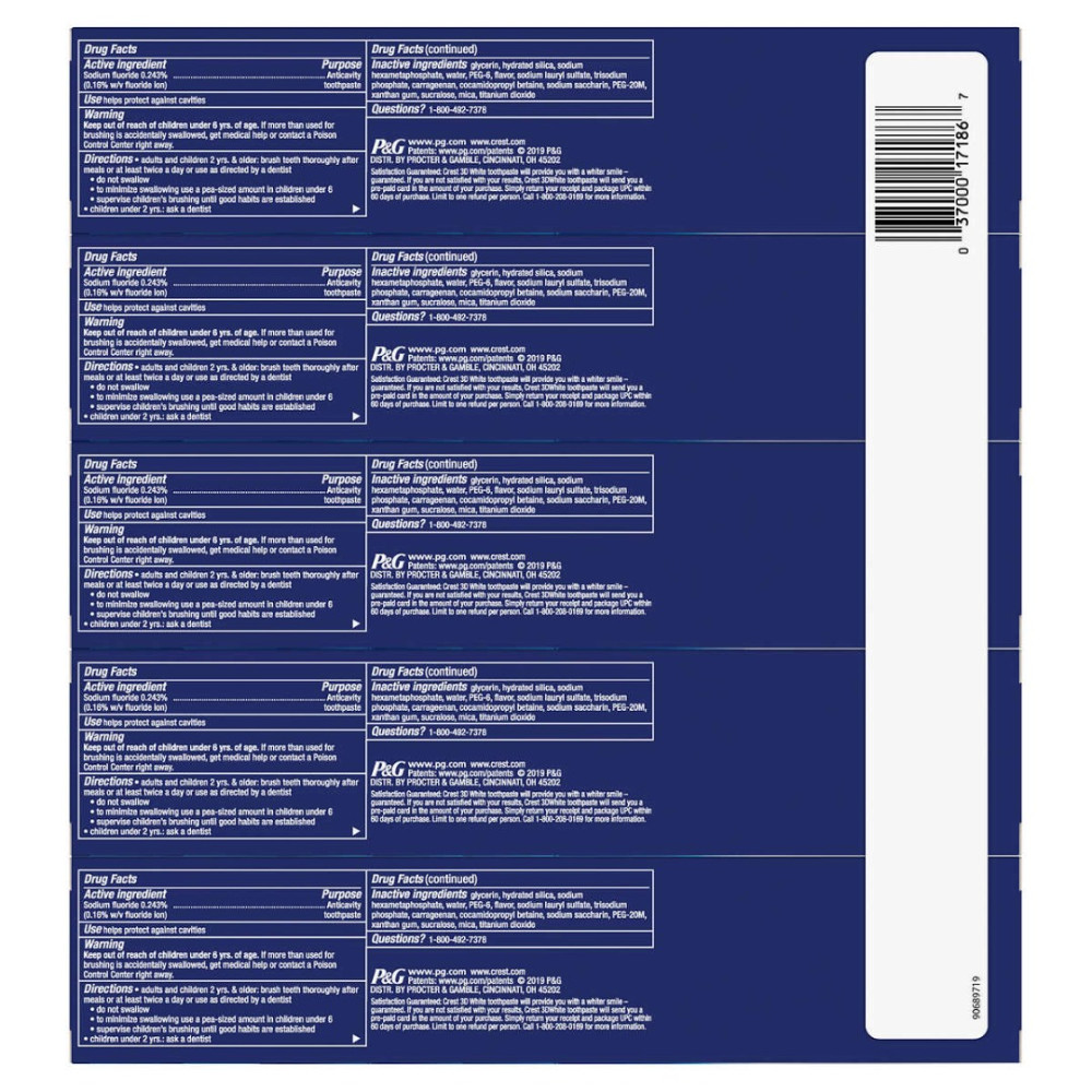 Crest 3D White Advanced Triple Whitening 5-pack