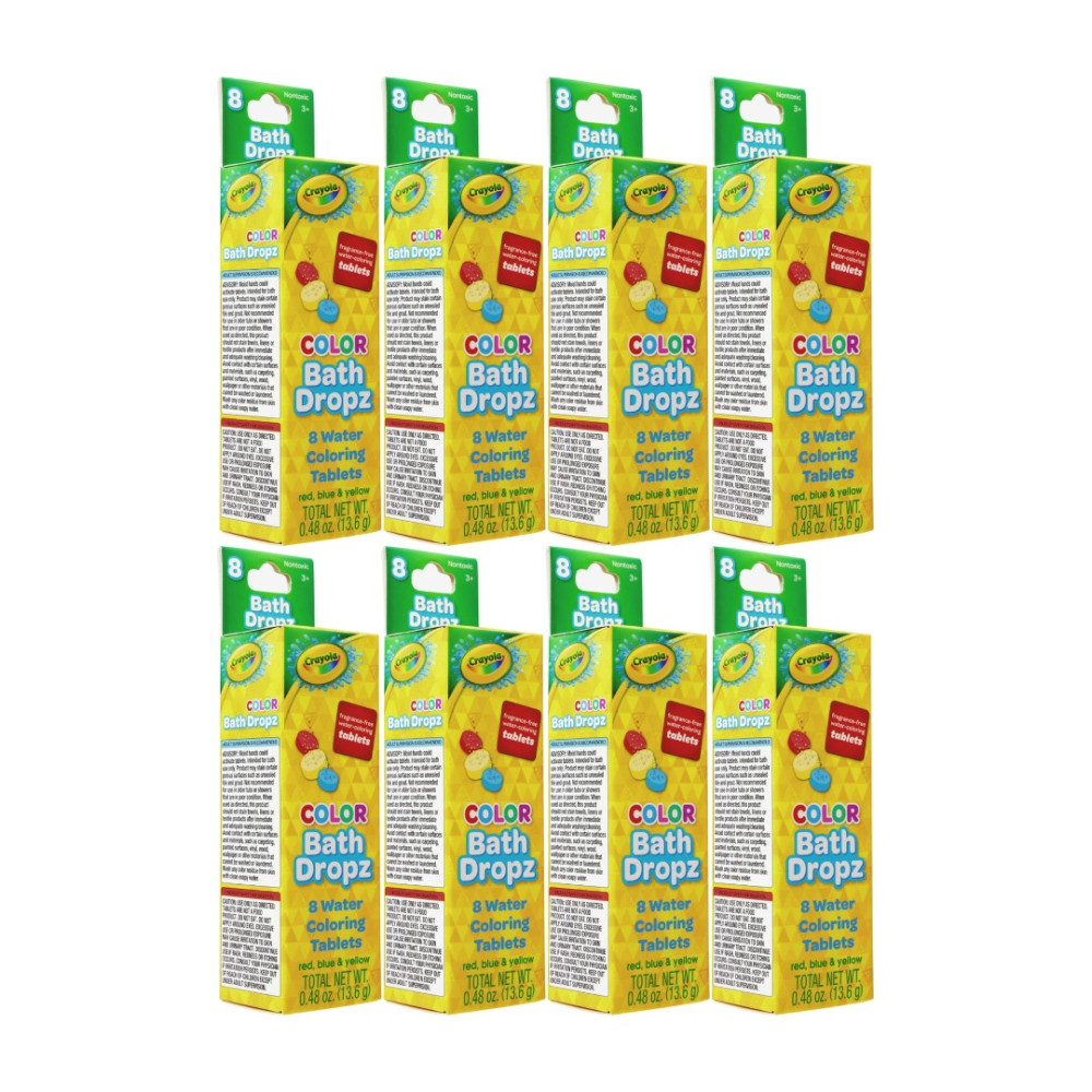 Crayola Comprimidos 8 pastilhas de coloração de água para banheira Crayola Bath