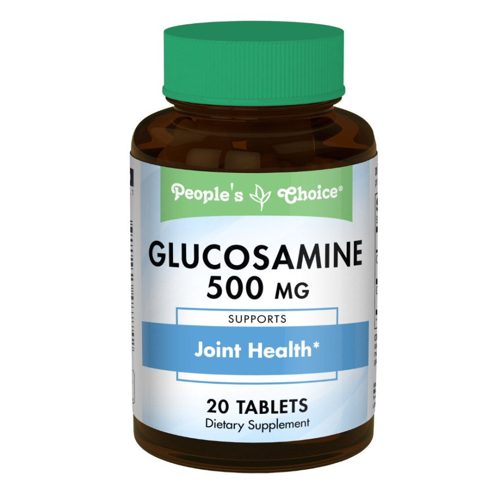 Suplemento dietético de saúde conjunta People's Choice Sulfato de glucosamina - 500 mg., 20 ct.