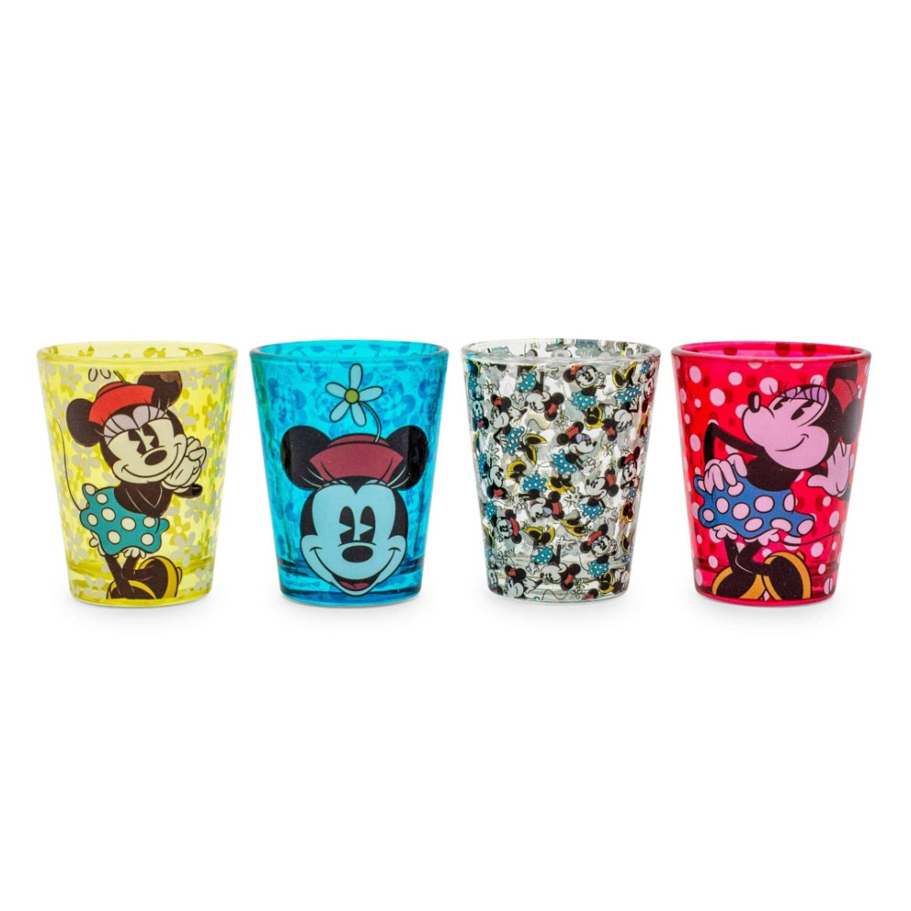 Mini copos de dose de 2 onças da Disney Vintage Minnie Mouse | Conjunto de 4