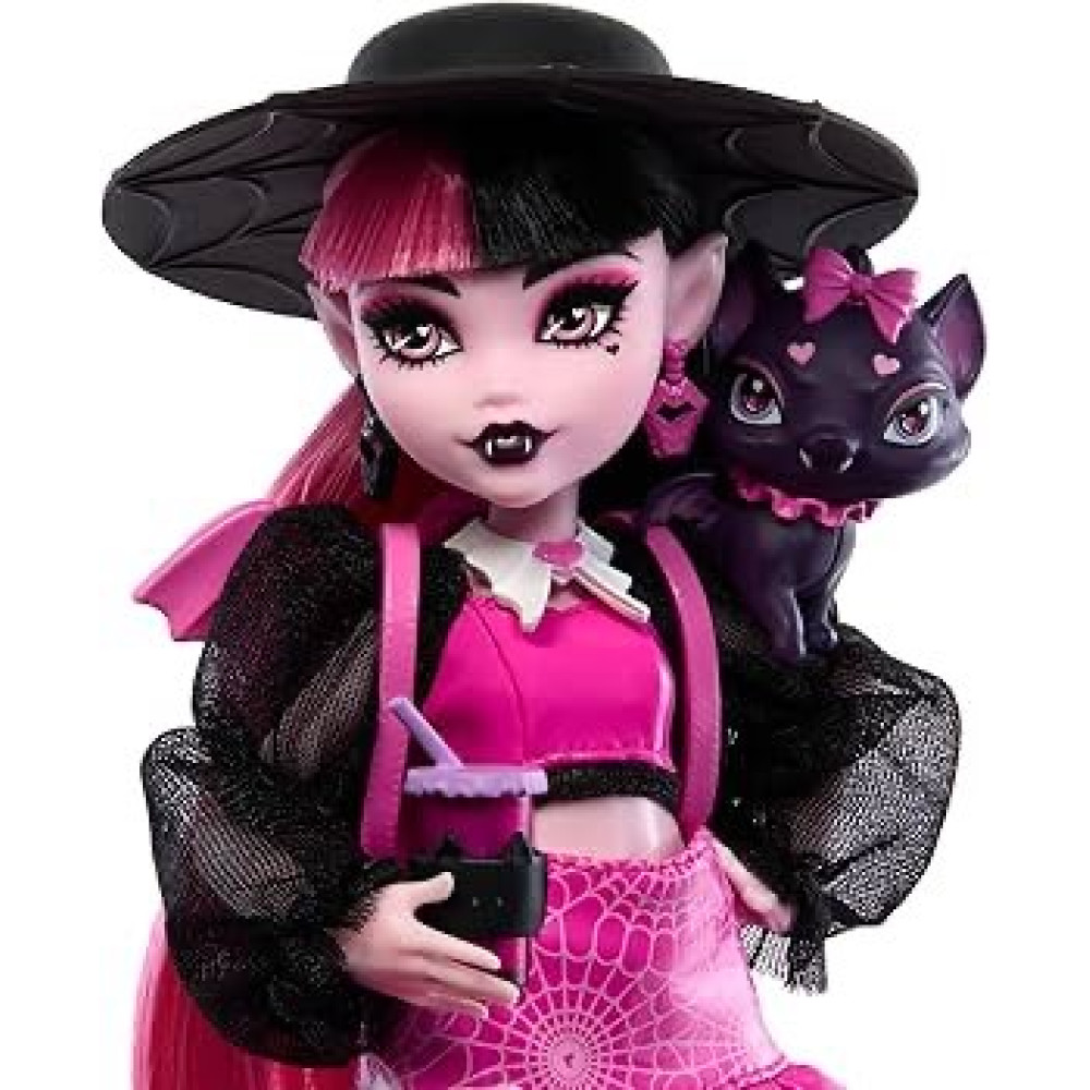 Boneca Draculaura Monster High C/ Pet E Acessórios - Mattel