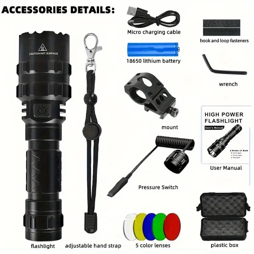 Lanterna 1pc LED Tatical Flashligth, 5 color.