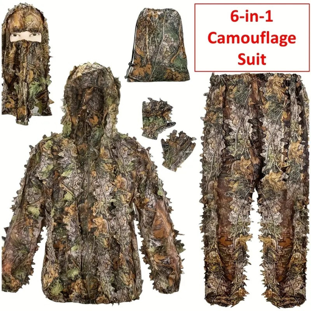 Roupa leve de caça camuflada com capuz - permaneça escondido e confortável durante sua caça