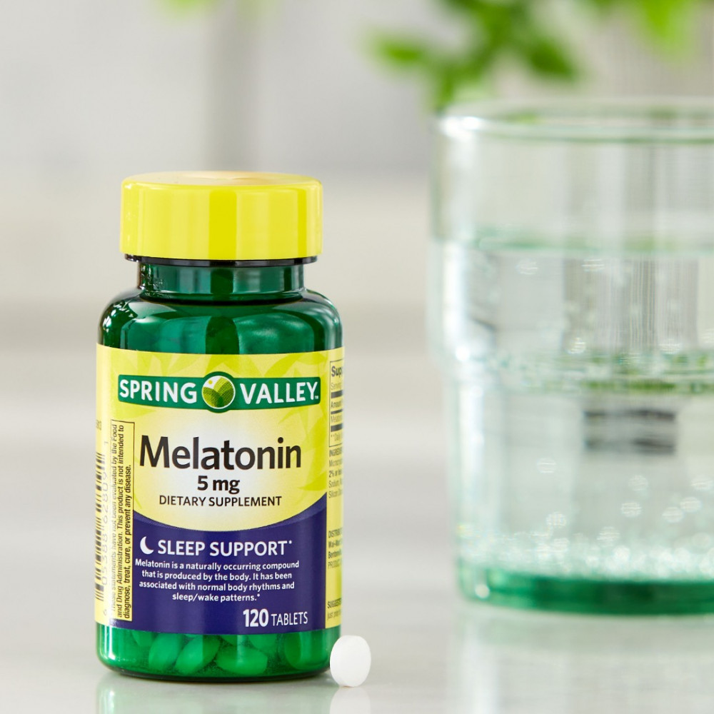 Suplemento dietético de comprimidos de melatonina de Spring Valley, 5 mg, 120 contagens