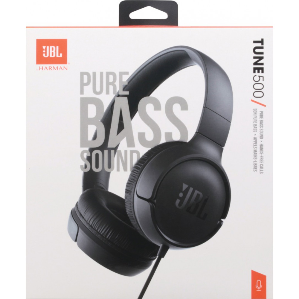 FONE - JBL T500 On-Ear Headphone In-Ear Headphone with One-Button Remote/Mic - Black