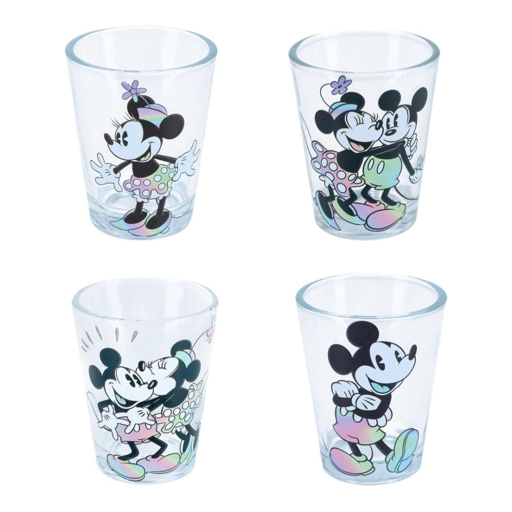 Disney Mickey and Minnie Mouse Rainbow 2-Ounce Mini Shot Glasses | Set of 4
