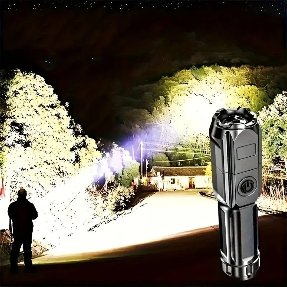 lanterna zoomable, ao ar livre multifuncional portátil casa pequena lanterna, luz de zoom telescópico