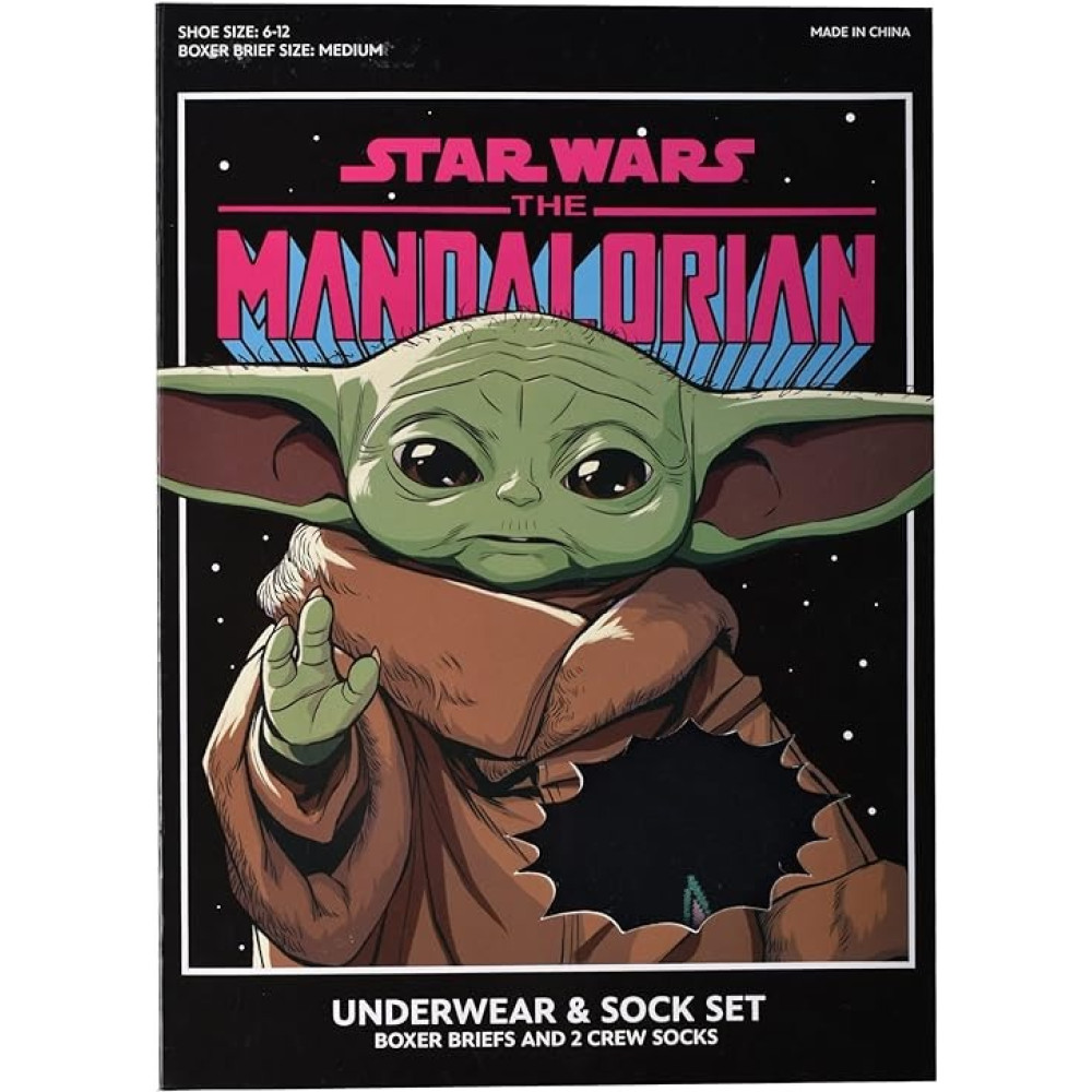 Star Wars: Mandalorian The Child Men's Gift Set, Black Gift Set, Large