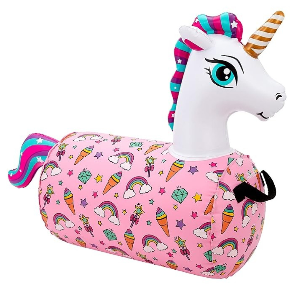 PULA PULA - Hip Hopper Inflatable Hopping Animal Bouncer Unicorn, Ages 2 