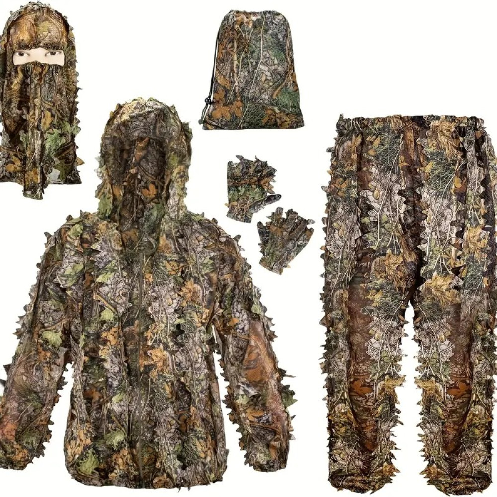 Roupa leve de caça camuflada com capuz - permaneça escondido e confortável durante sua caça