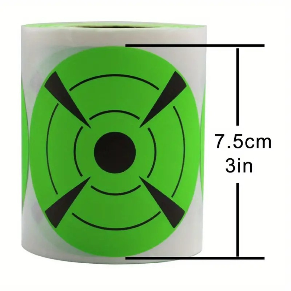 Tiro alvo fluorescente verde rolo vista adesivo arco e flecha dardo alvo papel