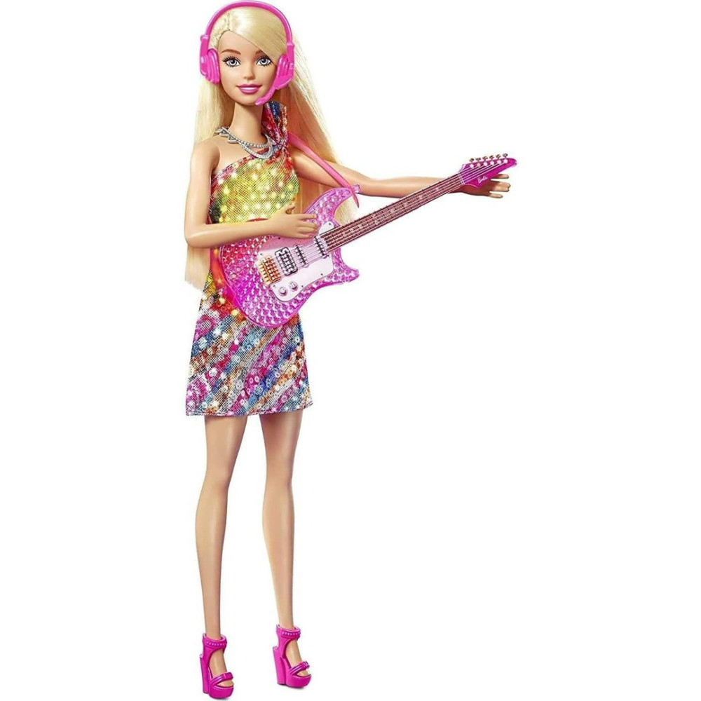 Barbie: cidade grande, grandes sonhos cantando boneca Malibu Roberts loira de 11,5 polegadas com música, recurso de iluminação, microfone e acessórios,