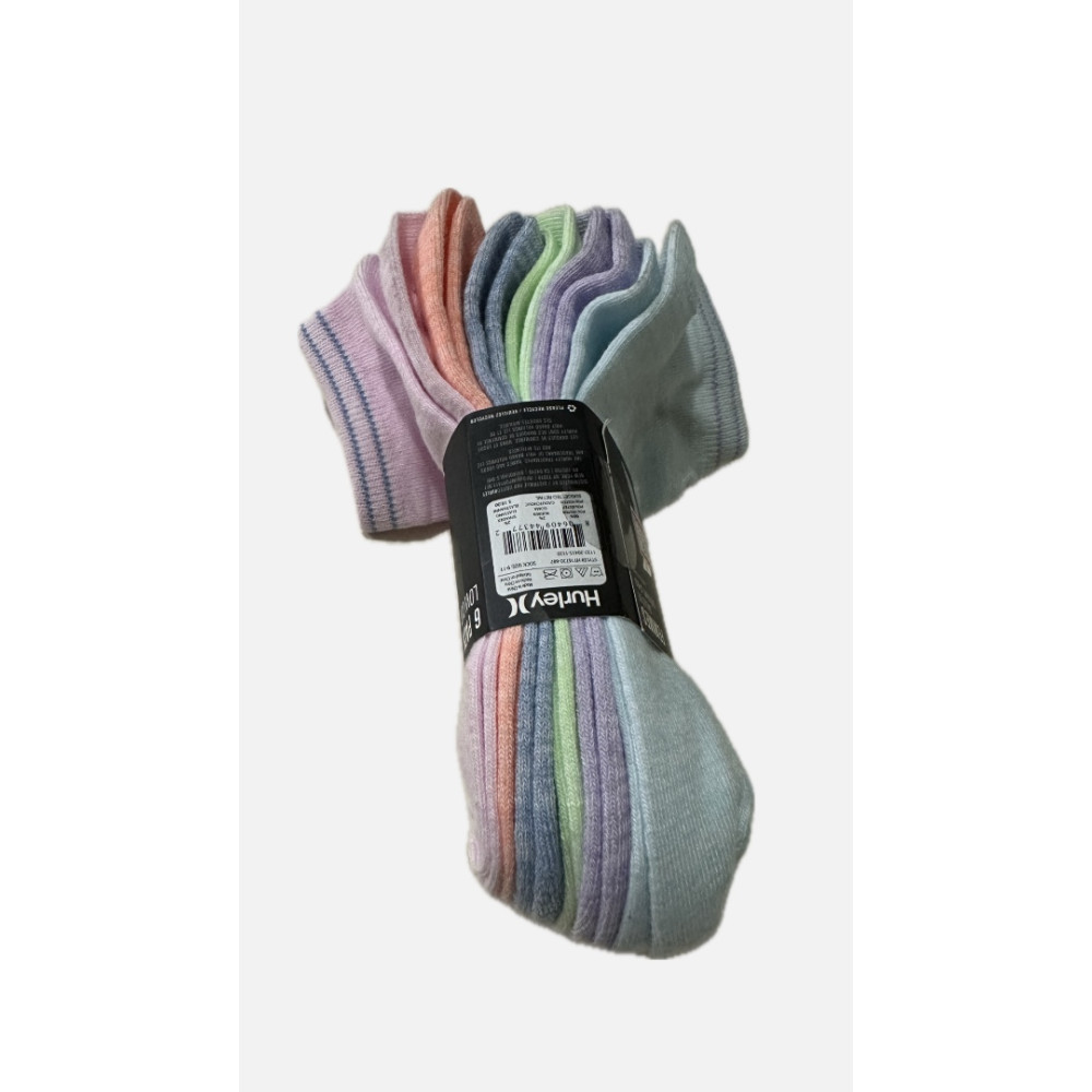 Kit c/6 meias Feminina Adulto  Hurley Original 