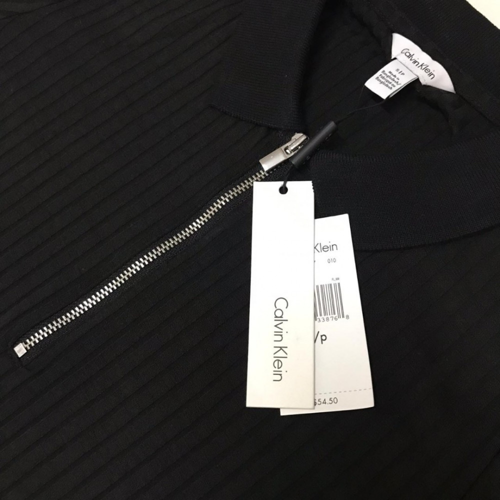 CAMISETA CANELADA COM ZÍPER CALVIN KLEIN - P
