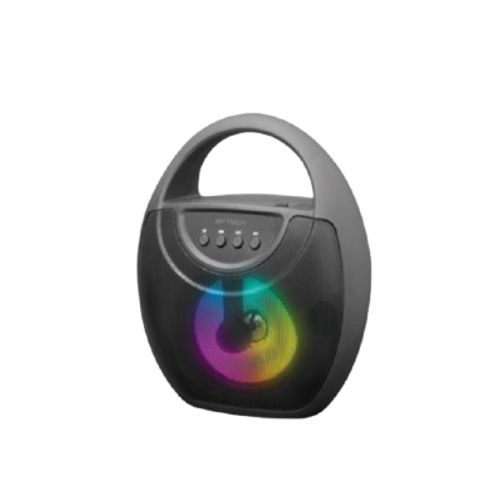 alto-falante portátil com alça superior com bluetooth ®, rádio FM, microfone, luzes LED