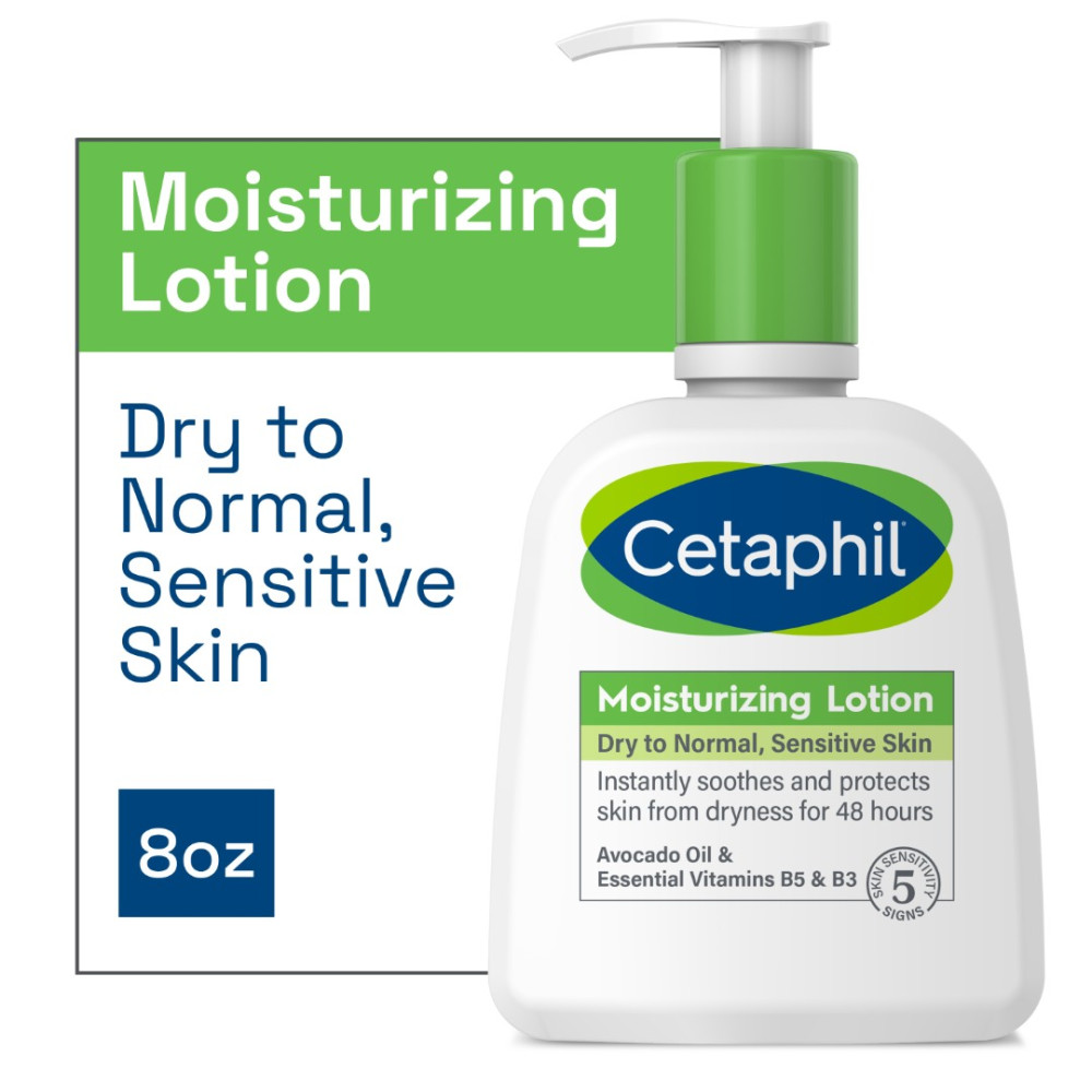 Loção hidratante hidratante Cetaphil para todos os tipos de pele, pele sensível, 16 onças