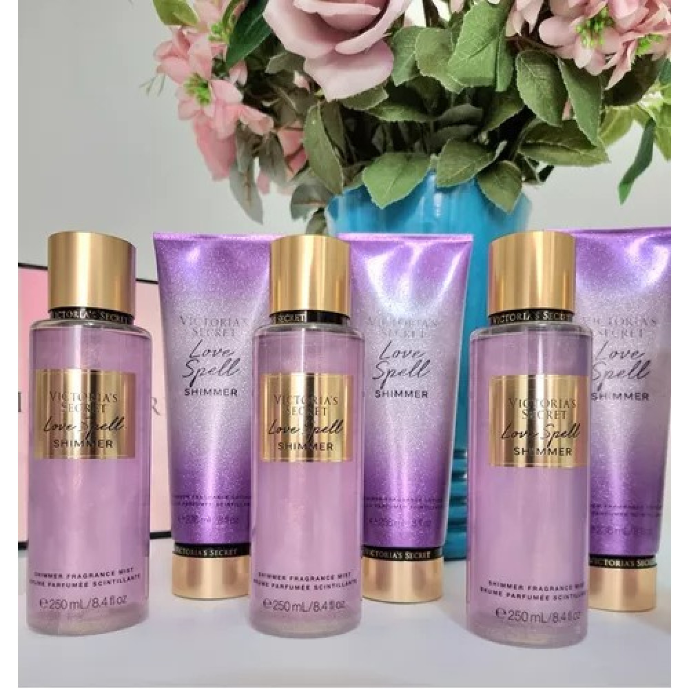 KIT BODY SPLASH E BODY CREAM VICTORIA'S SECRET - LOVE SPELL SHIMMER