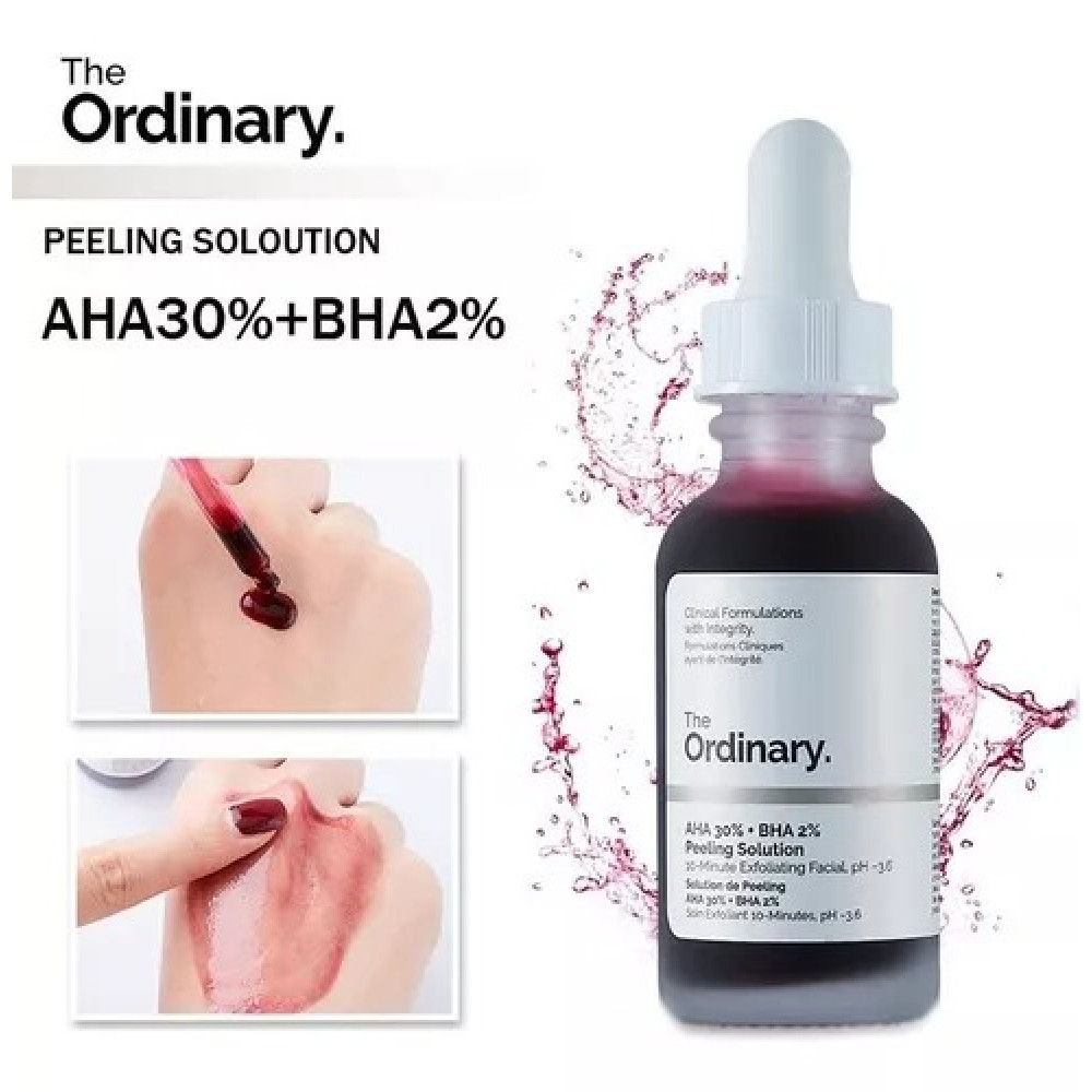 AHA 30% + BHA 2% Peeling Solution The Ordinary noite para todos os tipos de pele de 30mL ORIGINAL