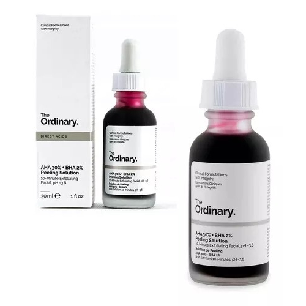 AHA 30% + BHA 2% Peeling Solution The Ordinary noite para todos os tipos de pele de 30mL ORIGINAL