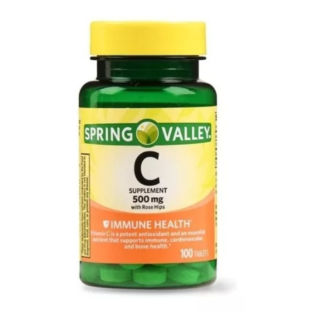 Vitamina C Spring Valley 500 Mg 100 Tablets Importada E U A