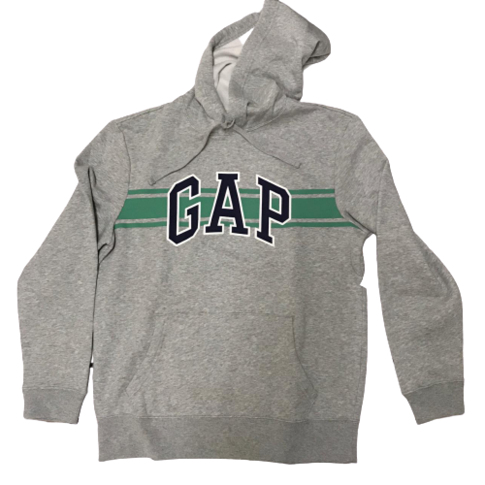 MOLETOM GAP LOGO COM LISTRA CINZA - TAMANHO M