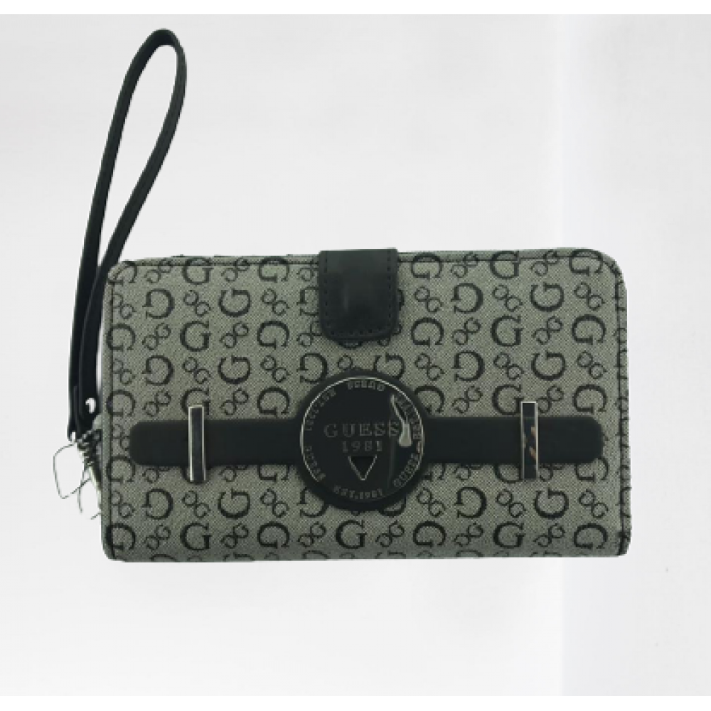 CARTEIRA FEMININA GUESS MONOGRAMA CINZA