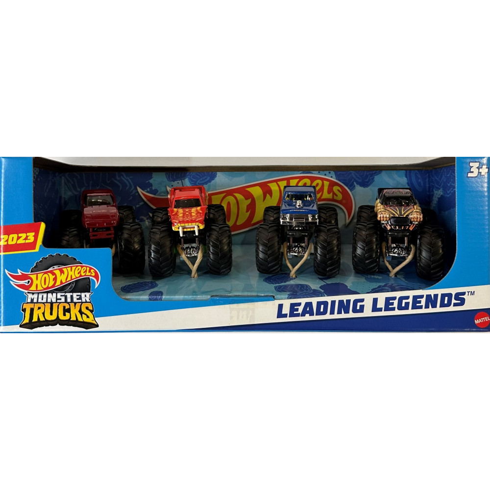 Hot Wheels Monster Trucks Escala 1:64 2023 Lendas líderes de 4 pacotes