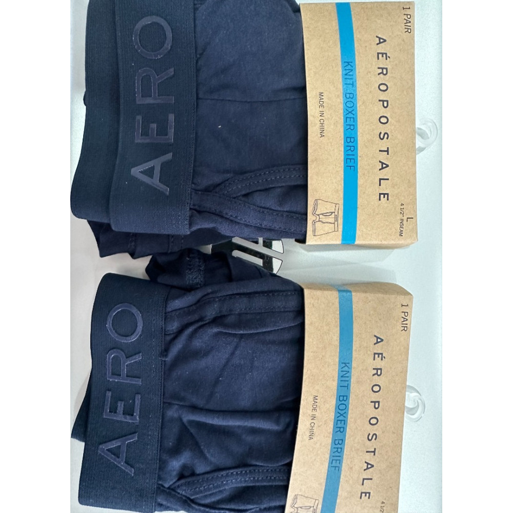 CUECA BOX - AEROPOSTALE COR AZUL MARINHO KNIT BOXER BRIEF TAMANHO G E P