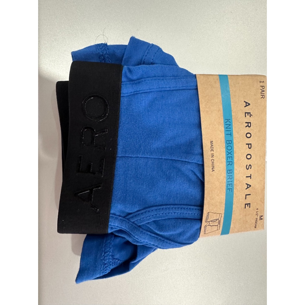 CUECA AEROPOSTALE - BOXER AZUL -KNIT BOXER BRIEF TAM M