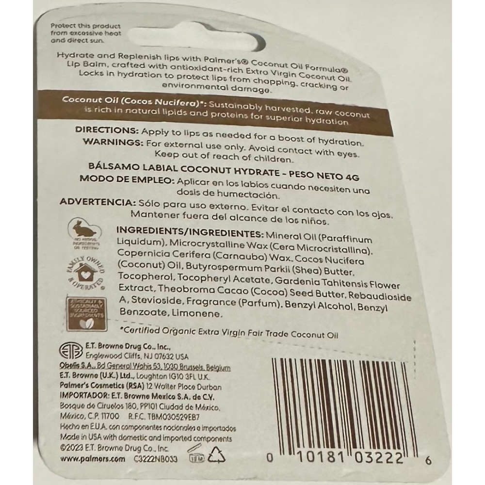 Palmer's Cocoa Butter Formula Lip Balm, .15-oz. Sticks HIDRATE 