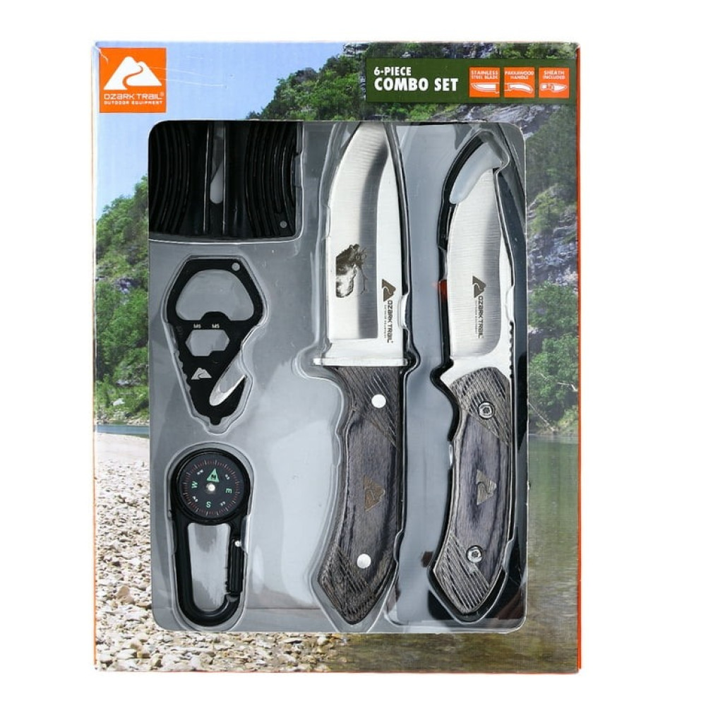 KIT OZARK TRAIL FACA E ACESSÓRIOS