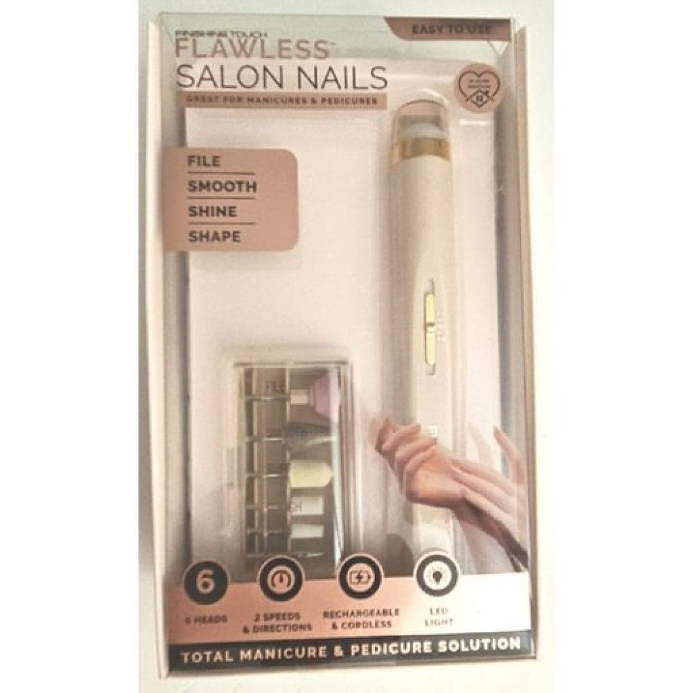 Finishing Touch Flawless Salon Nails Pedicure Manicure Ferramenta Recarregável Selada