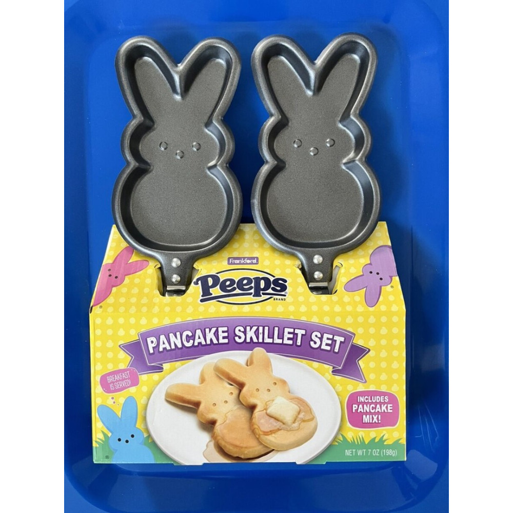 Conjunto de mistura para panquecas e frigideiras em formato de coelho da Páscoa Peeps, novo em folha, lacrado