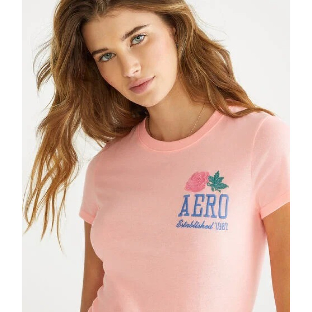 CAMISETA AEROPOSTALE FEMININA ROSA TAM GG