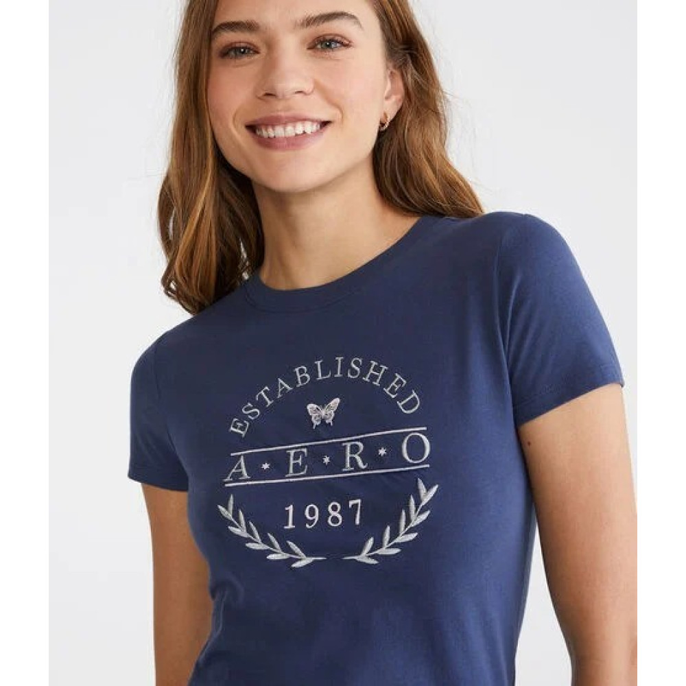 CAMISETA AEROPOSTALE FEMININA AZUL TAM GG