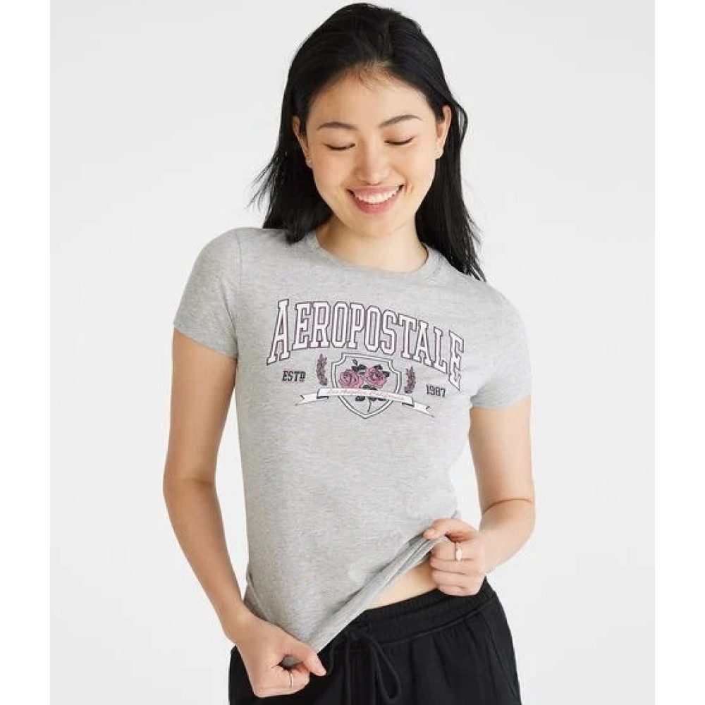 CAMISETA AEROPOSTALE FEMININA CINZA  TAM G