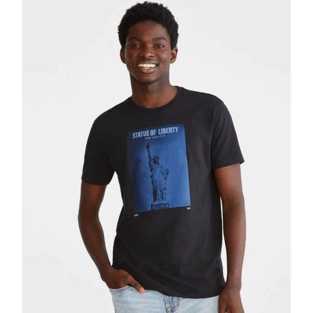 CAMISETA AEROPOSTALE MASCULINA  PRETA  TAM GG