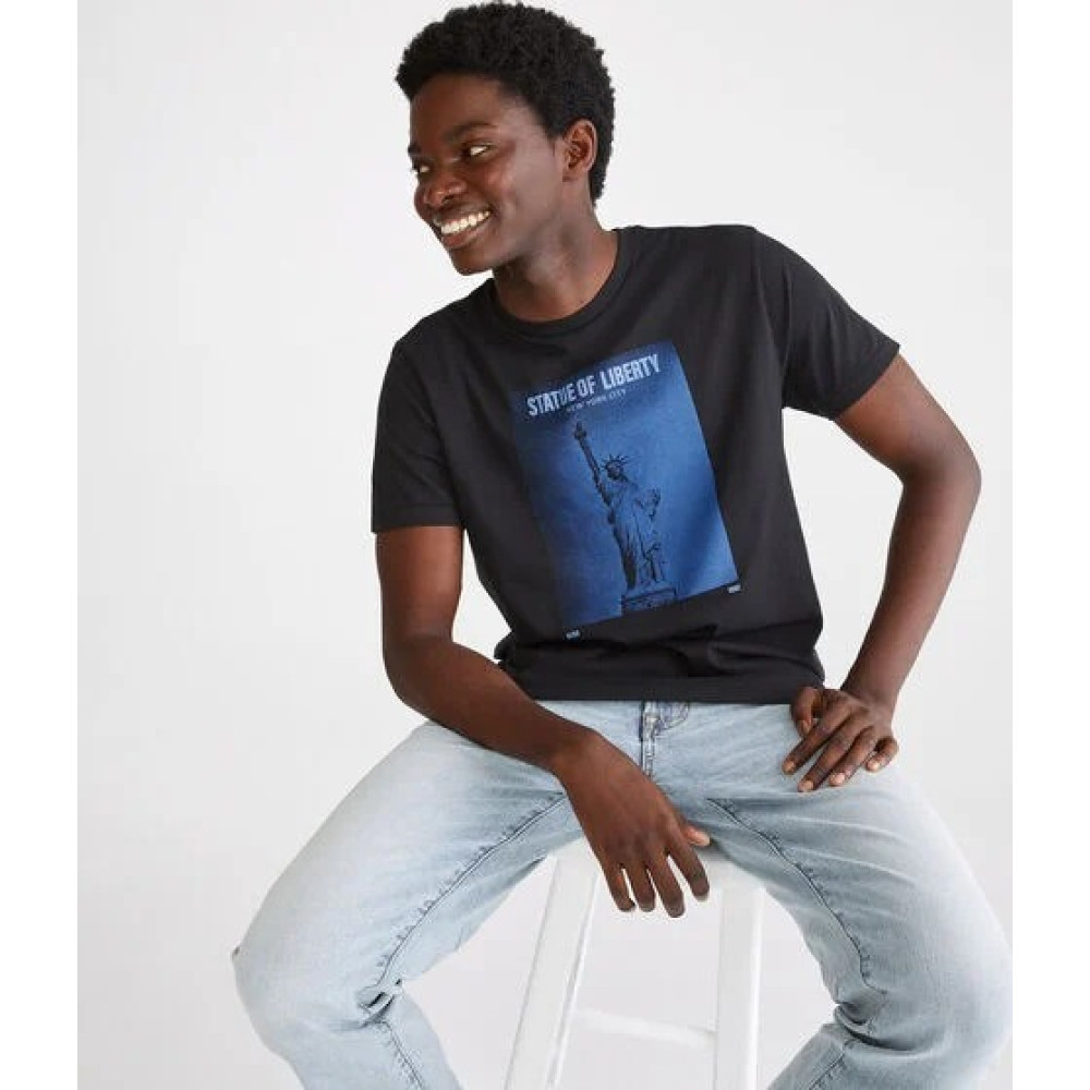 CAMISETA AEROPOSTALE MASCULINA  PRETA  TAM GG