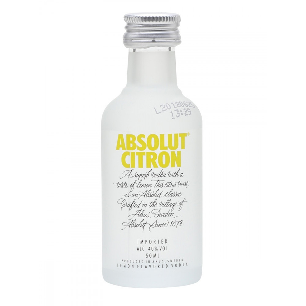 MINI GARRAFA ABSOLUT VODKA CITRON - 50ML