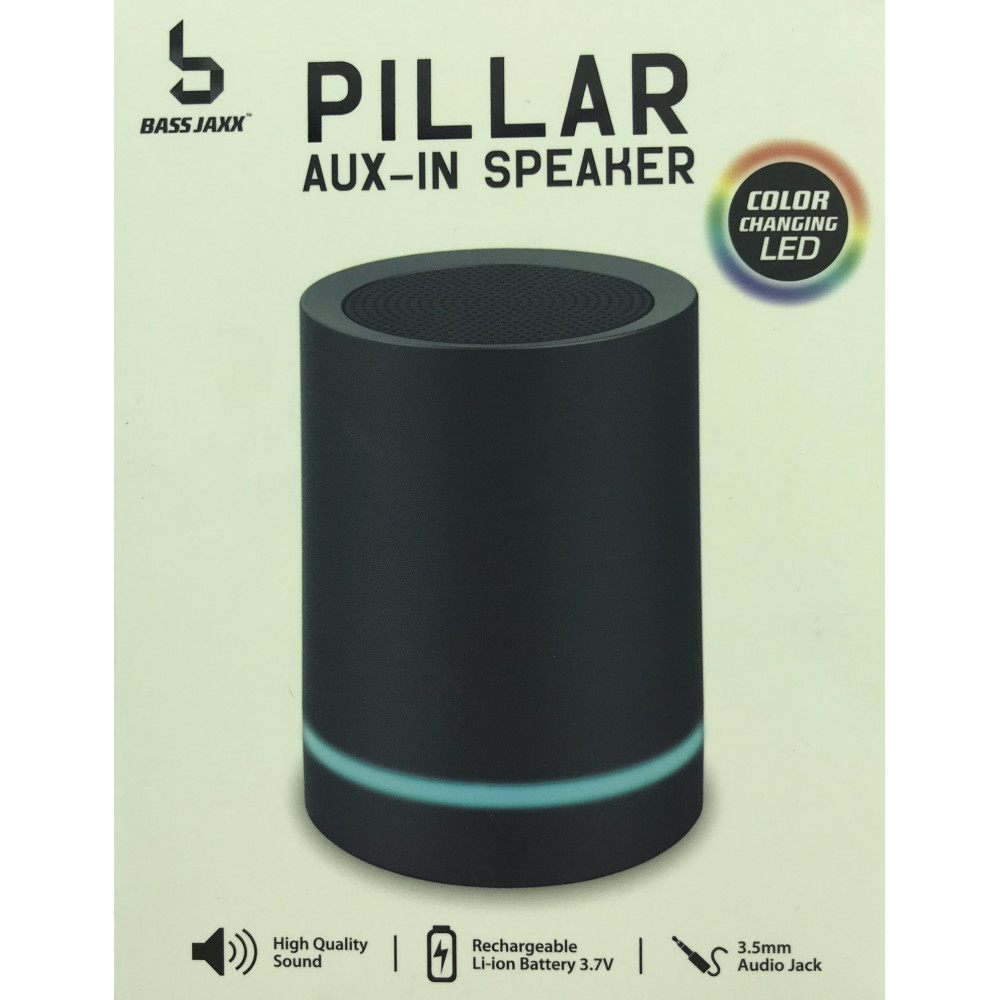 CAIXA DE SOM BASS JAXX PILLAR AUX-IN SPEAKER COLOR CHANGING