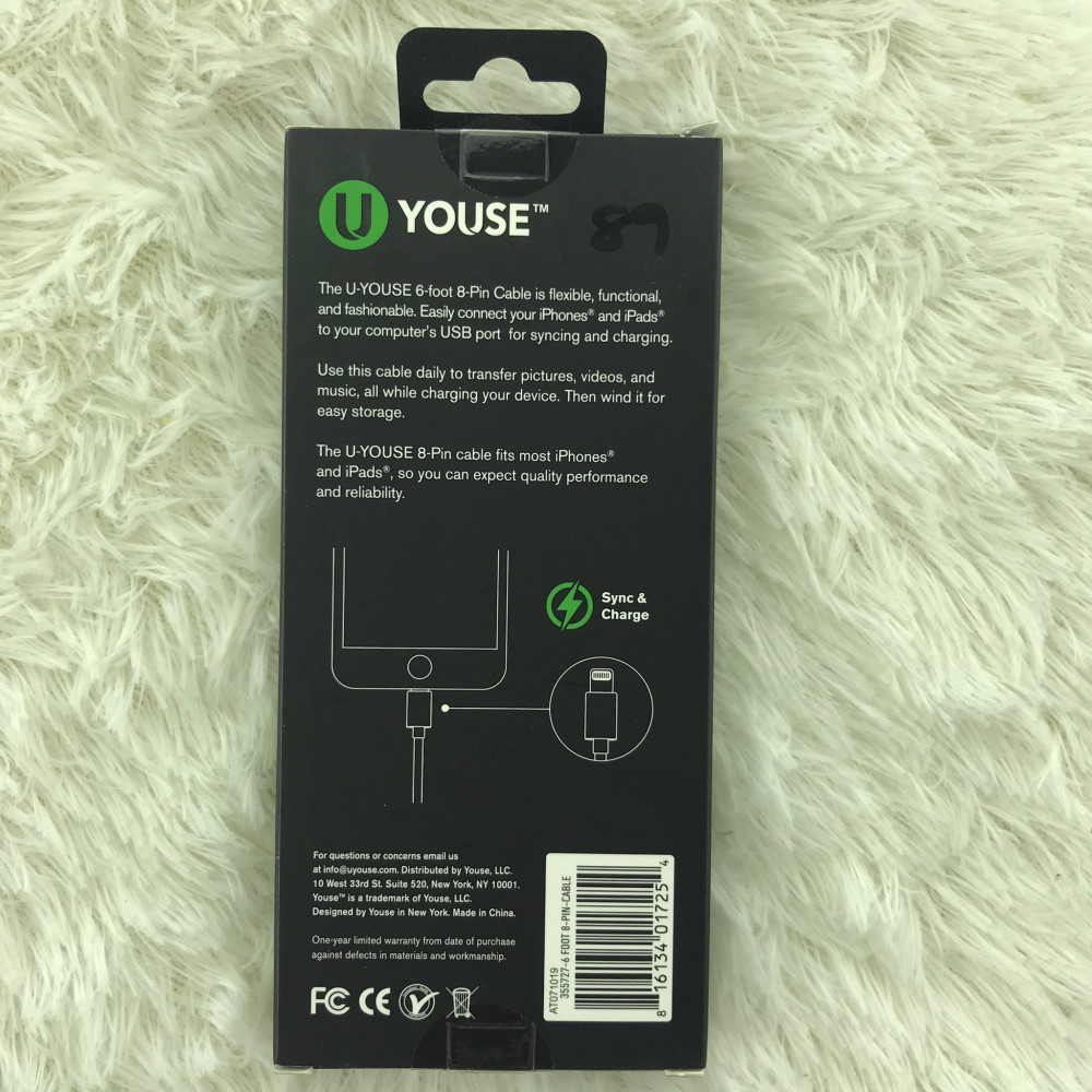CABO U-YOUSE CARREGADOR IPHONE 6ft