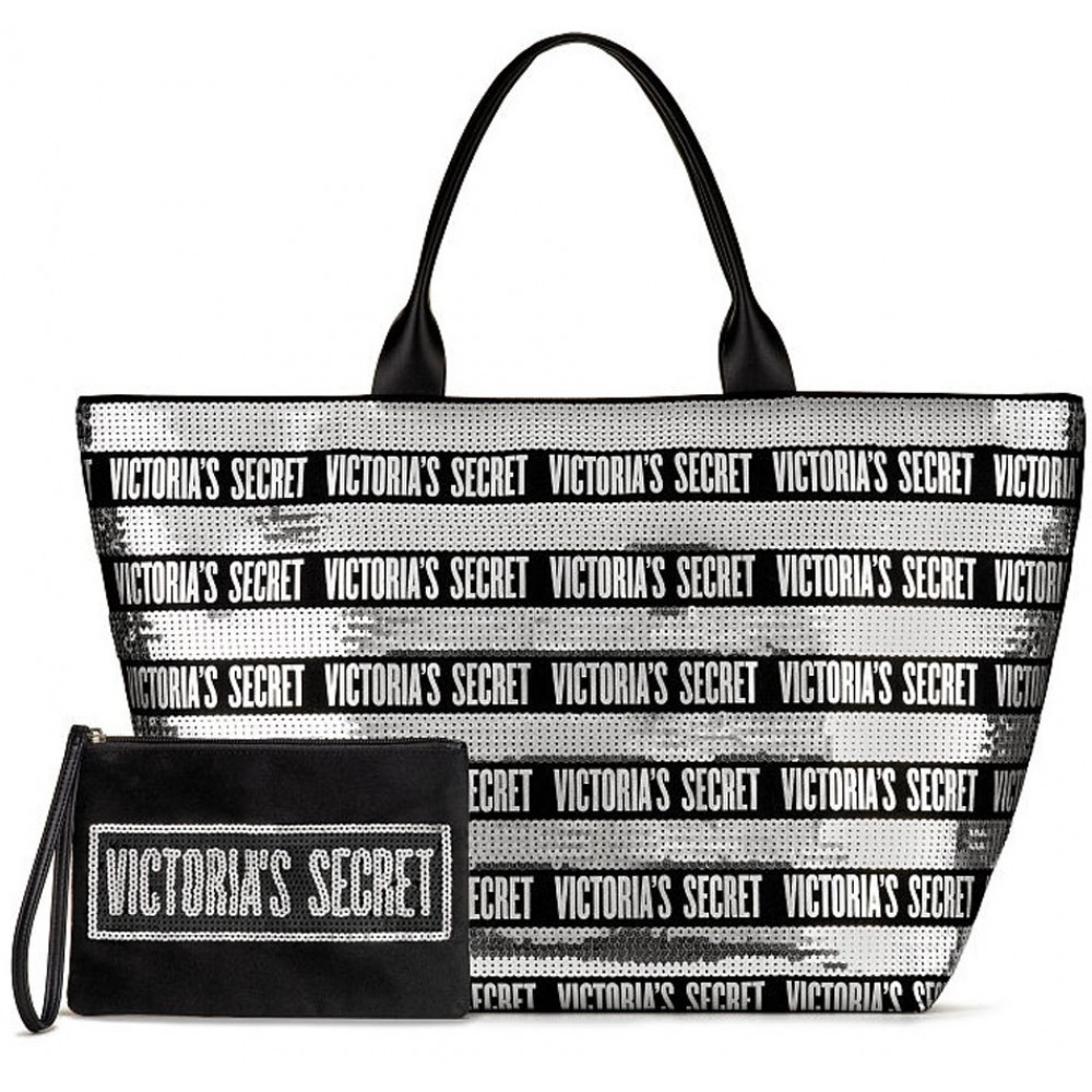 Bolsa Victoria's Secret Grande de Lantejoulas e Necessaire