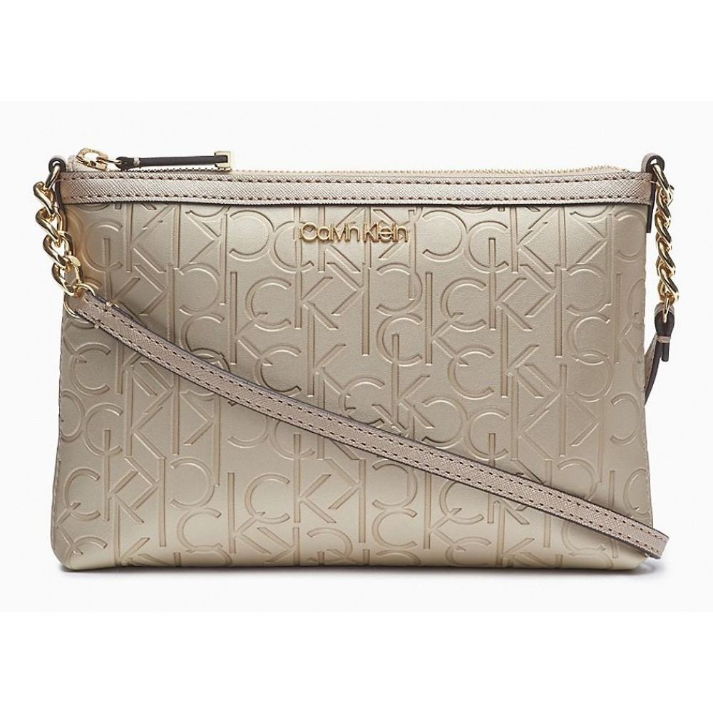 BOLSA DE OMBRO CALVIN KLEIN DOURADA