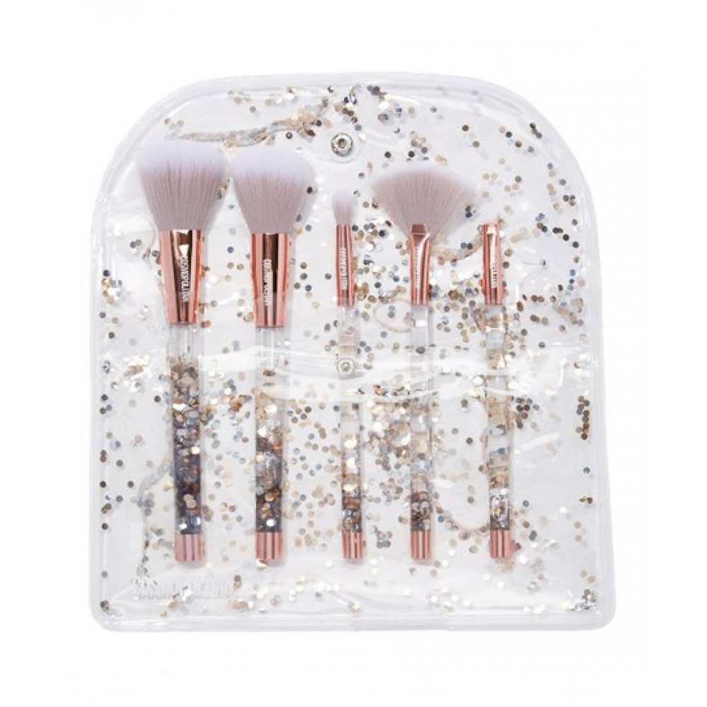 KIT 5 PINCÉIS DE MAQUIAGEM COM GLITTER - COSMOPOLITAN WATER GLITTER BRUSH SET