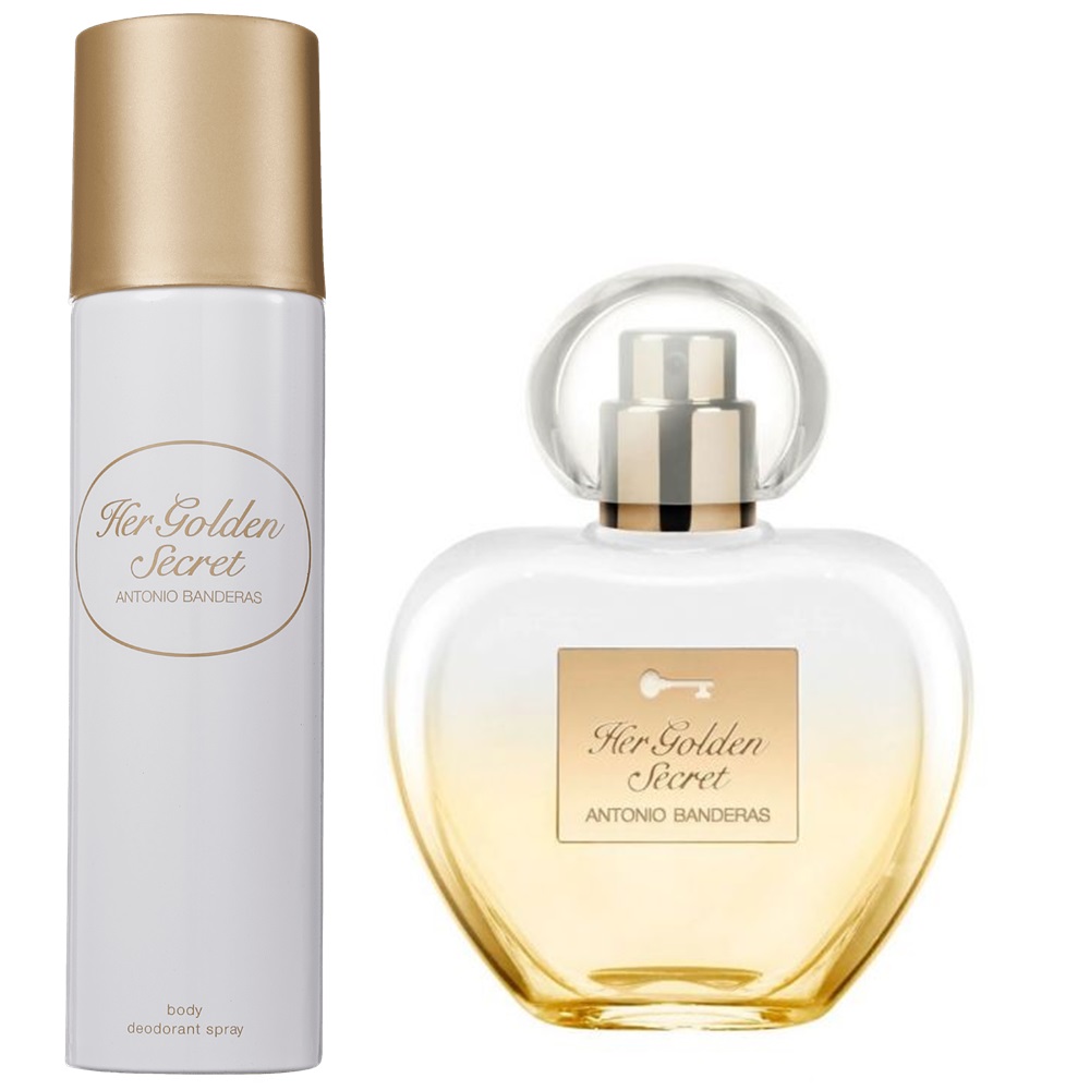 Kit Her Golden Secret EDP Antonio Banderas – Perfume Feminino 80 ml + Desodorante 150 ml
