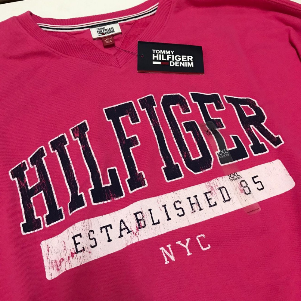 MOLETOM CROPPED TOMMY HILFIGER ROSA - XXG